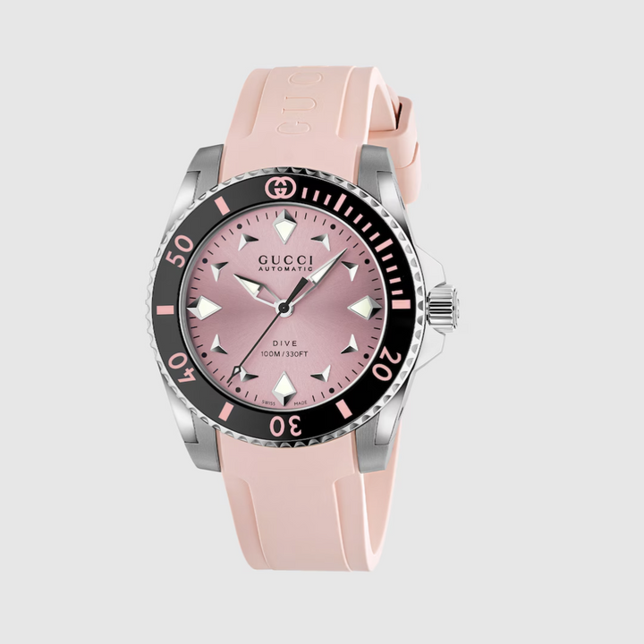 Dive Pink Dial and Rubber Strap 36MM Watch
