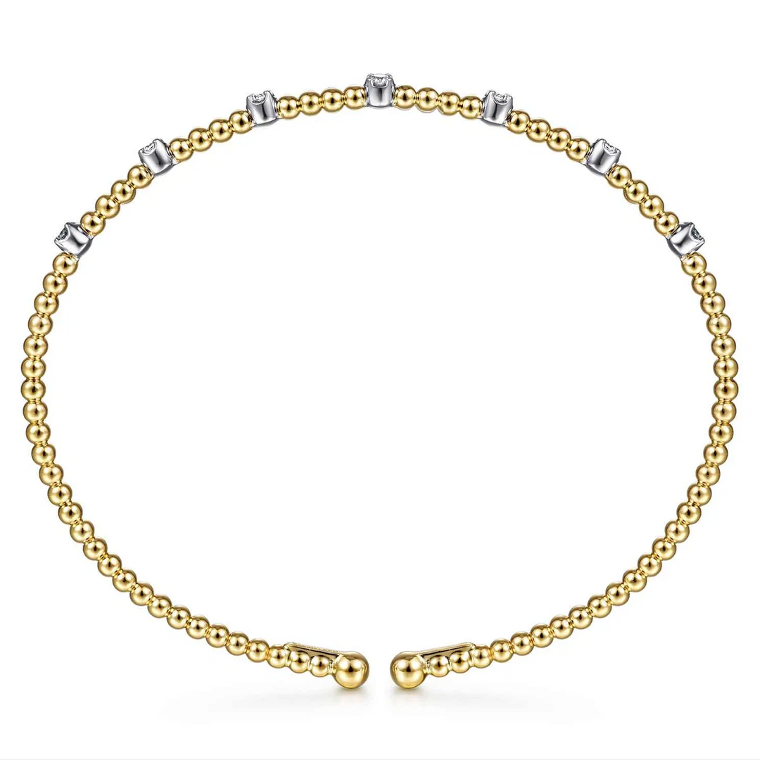 Yellow Gold Bujukan Diamond Stations Bangle