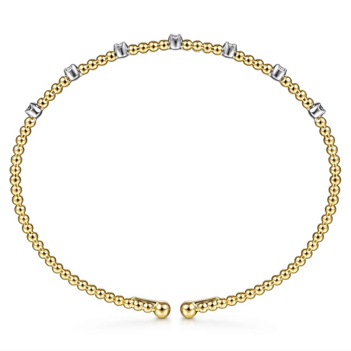 Yellow Gold Bujukan Diamond Stations Bangle