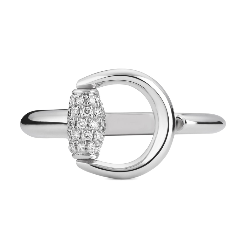 Horsebit Demi Pave White Gold Diamond Ring