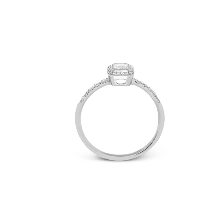 .37D Emerald Cut Diamond Ring with Diamond Band