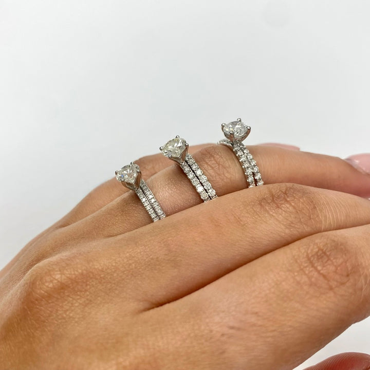 Diamond Ring 18K White Gold with Diamond Band
