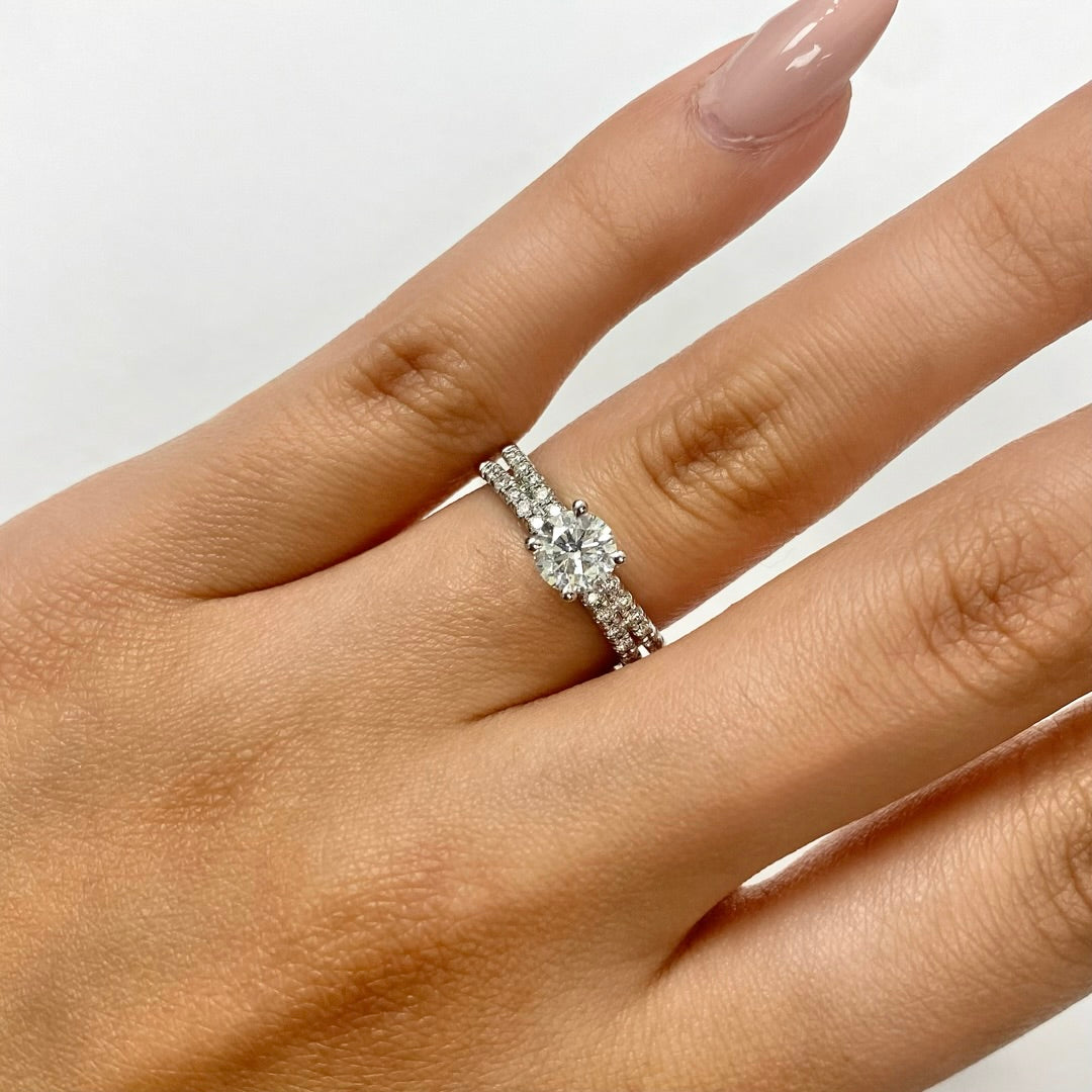 Diamond Ring 18K White Gold with Diamond Band