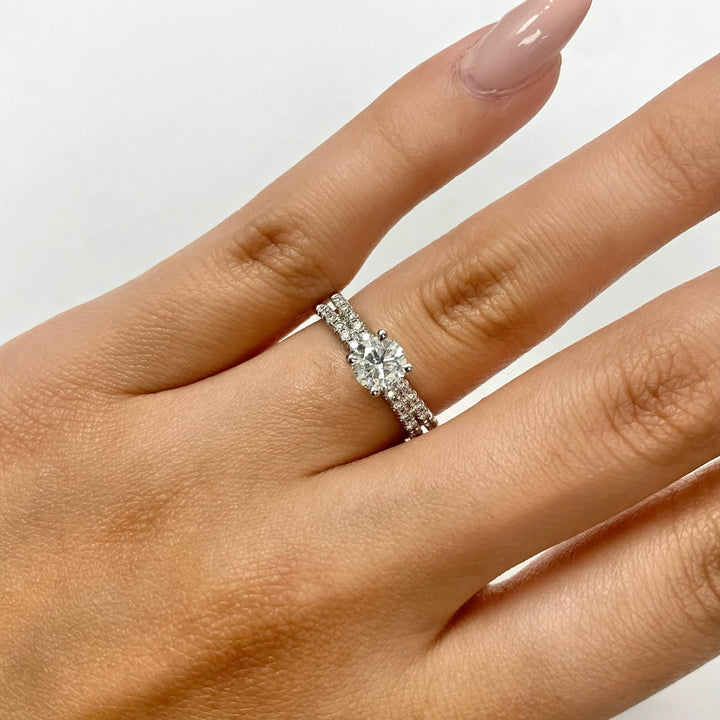 Diamond Ring 18K White Gold with Diamond Band