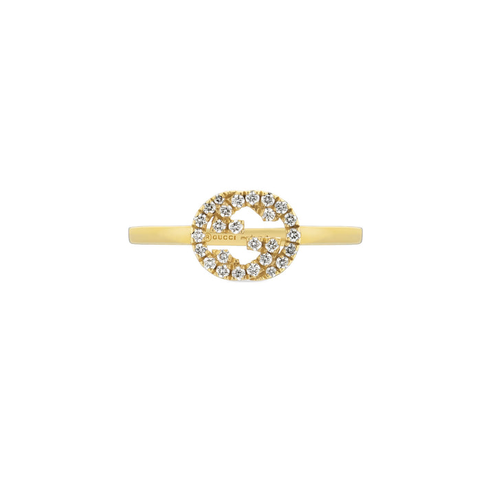 Interlocking G Yellow Gold with Diamonds Ring