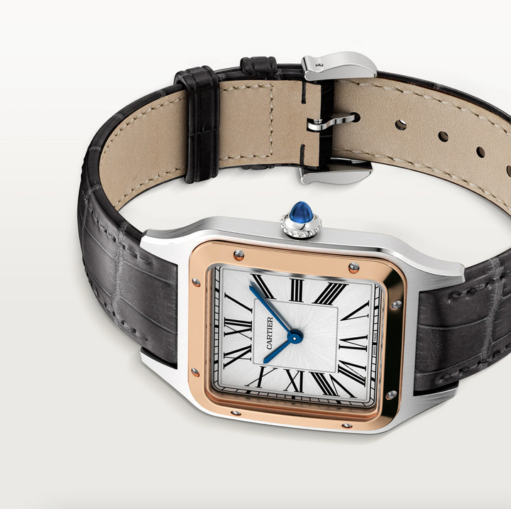 Santos Dumont Steel and Rose Gold Large Model