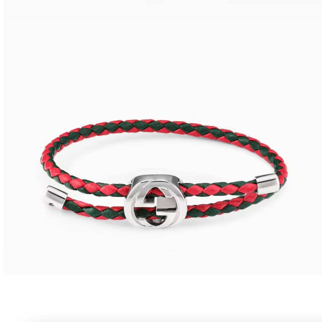 Braided Leather Bracelet with Web