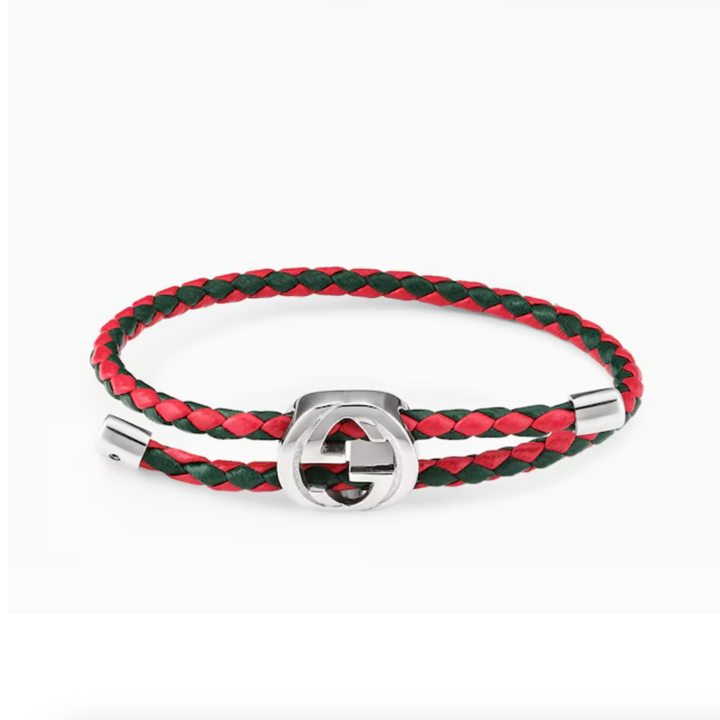 Braided Leather Bracelet with Web