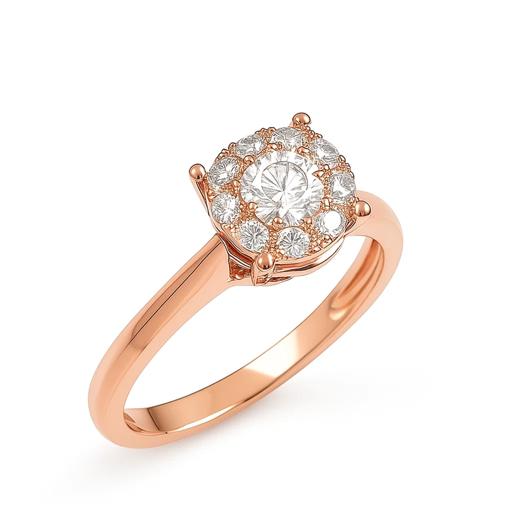 .75ct Diamond Solitaire Illusion Rose Gold Ring