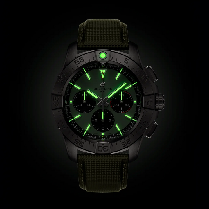 Avenger B01 Chronograph Green Dial and Strap 44MM Watch