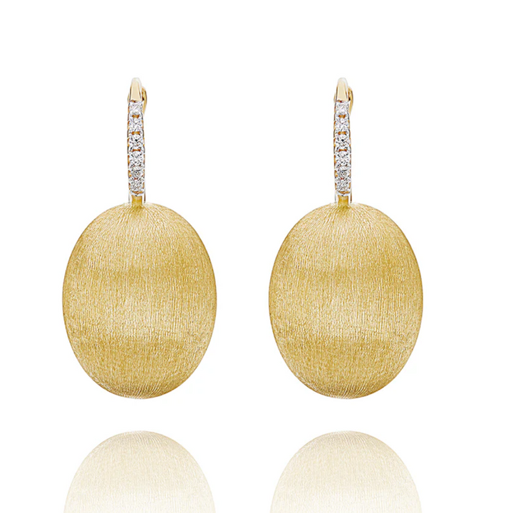 Ciliegine Gold Ball Drop Earrings with Diamonds (Large)