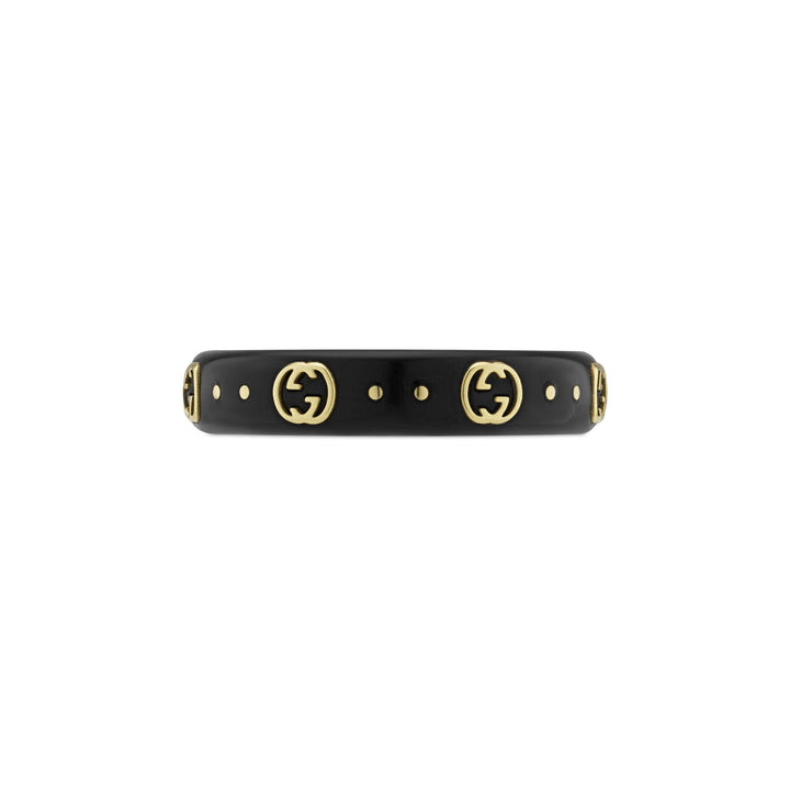 Gucci Icon Black Synthetic Corundum Ring