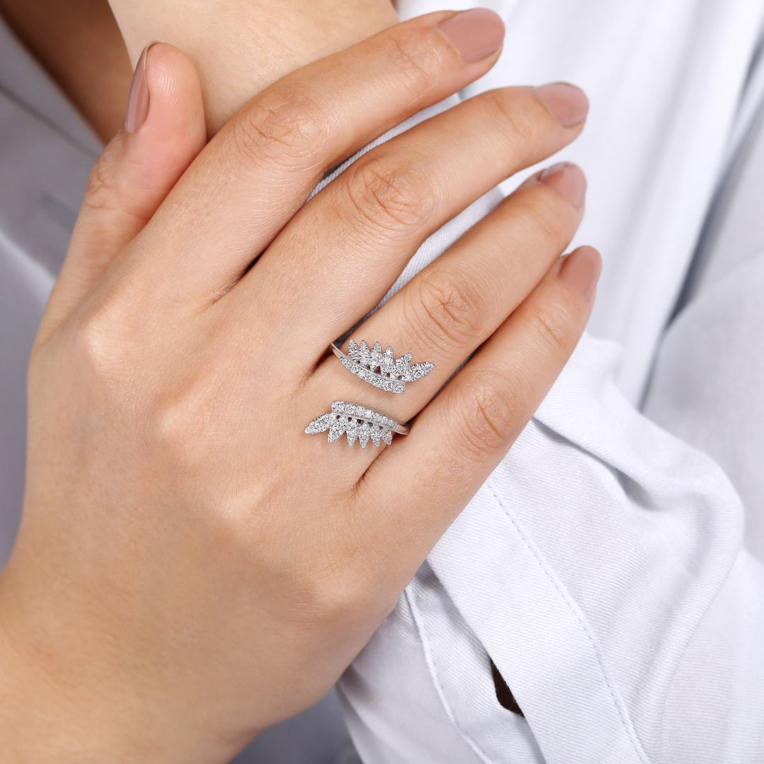 Leaf Diamond Engagement Ring Enhancer