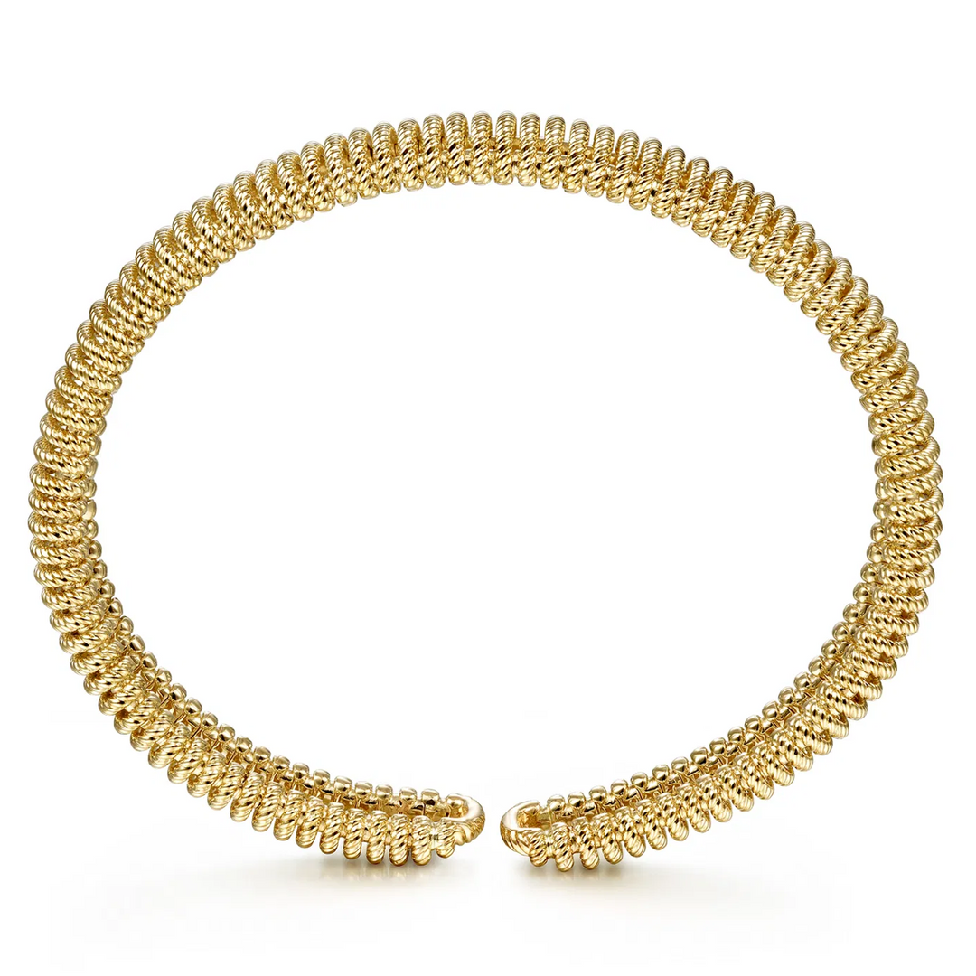 Yellow Gold Twisted Rope Cuff Bracelet