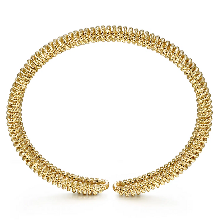 Yellow Gold Twisted Rope Cuff Bracelet