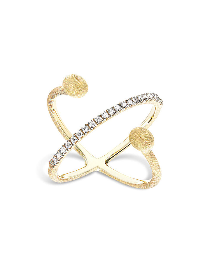 Elite Gold and Diamonds Cross Ring