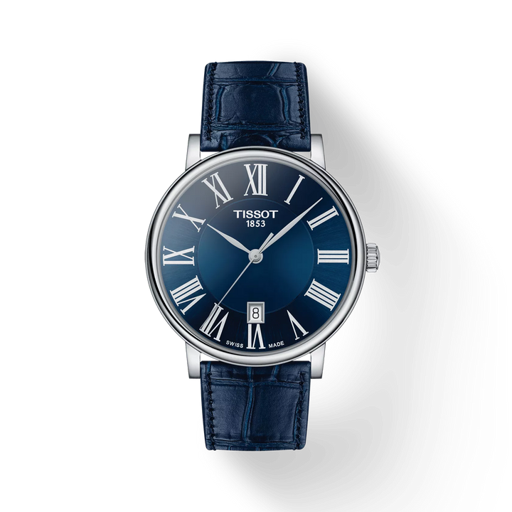 Carson Premium 40MM Blue Leather Strap Watch