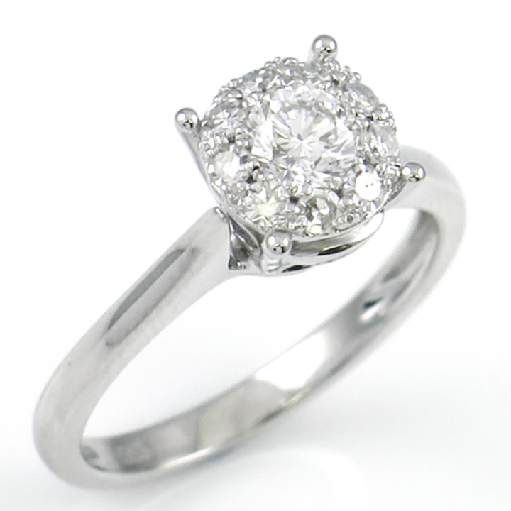 1.50ct Diamond Solitaire Illusion White Gold Ring