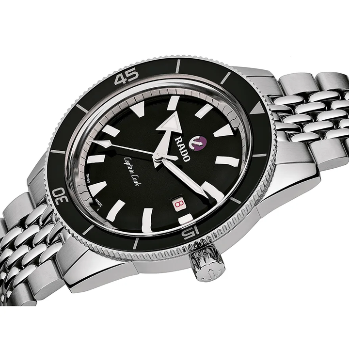 Captain Cook Stainless Steel/Black Dial 42MM Watch