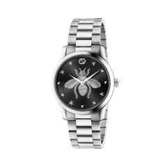 YA1264136|GUCCI |G-TIMELESS |MD Steel Watch, Black Bee Dial