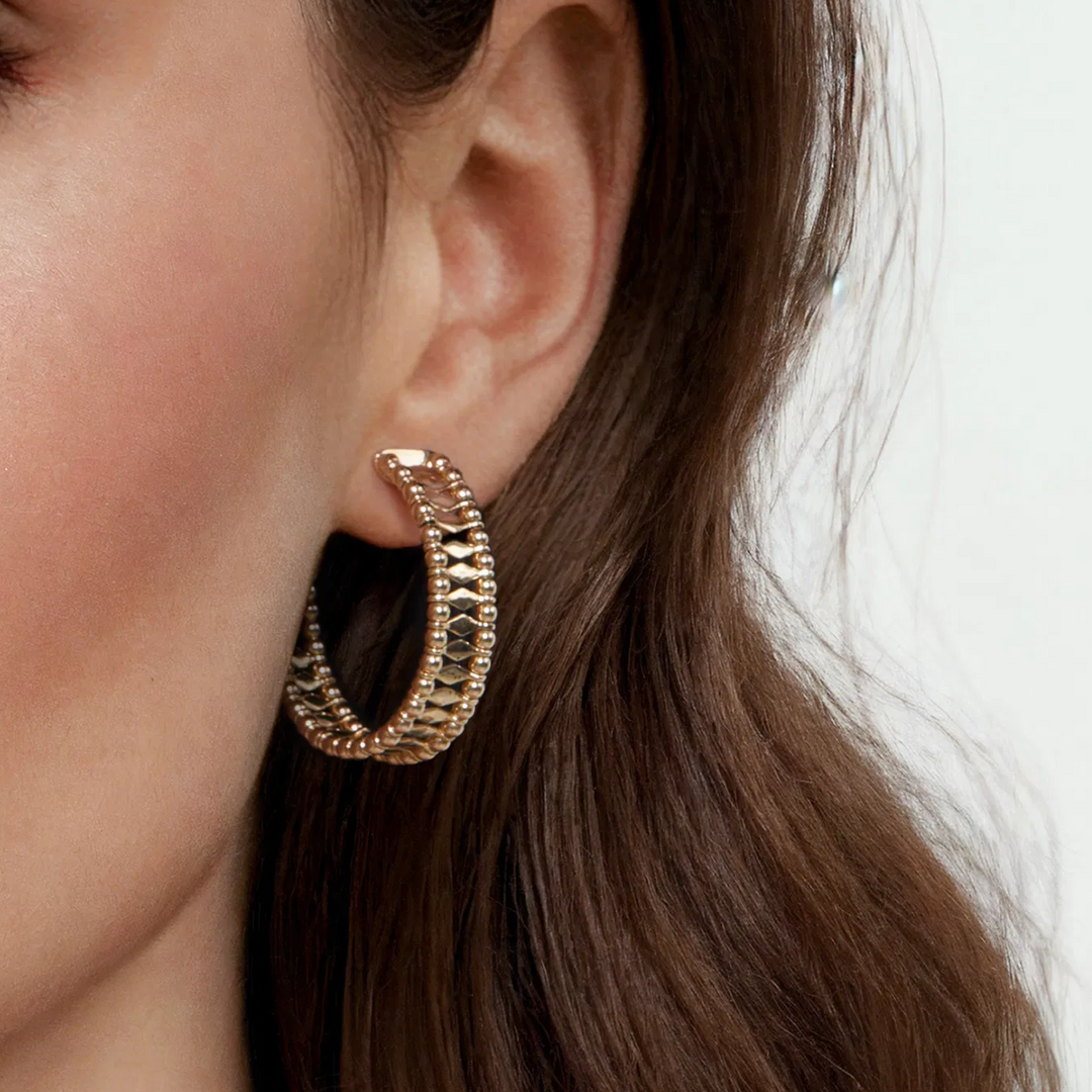 14K Yellow Gold Bujukan Classic Hoop Earrings in 30mm