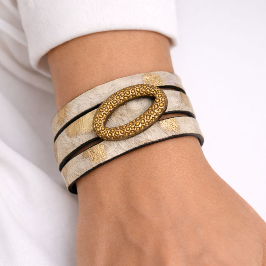 Edgy Cow Print Bracelet