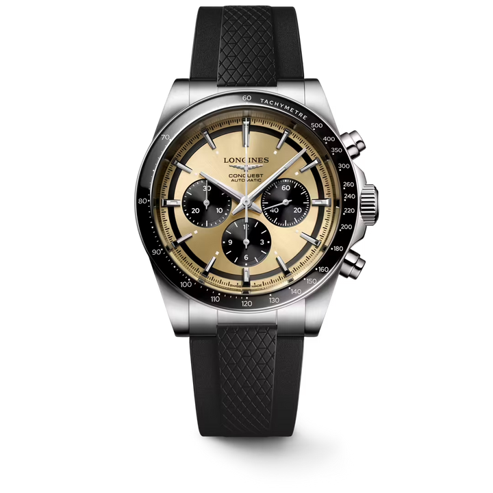 L38354329 | Longines | CONQUEST CHRONOGRAPH 42MM SS RBST BLK CMC BRN CHR