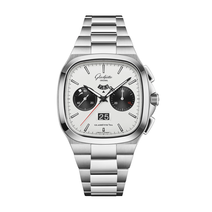 Seventies 'X' Chronograph Watch, White Dial 40MM