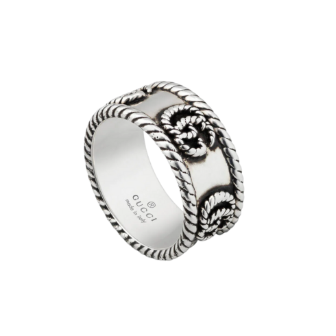 GG Marmont Aged Silver 9MM Ring