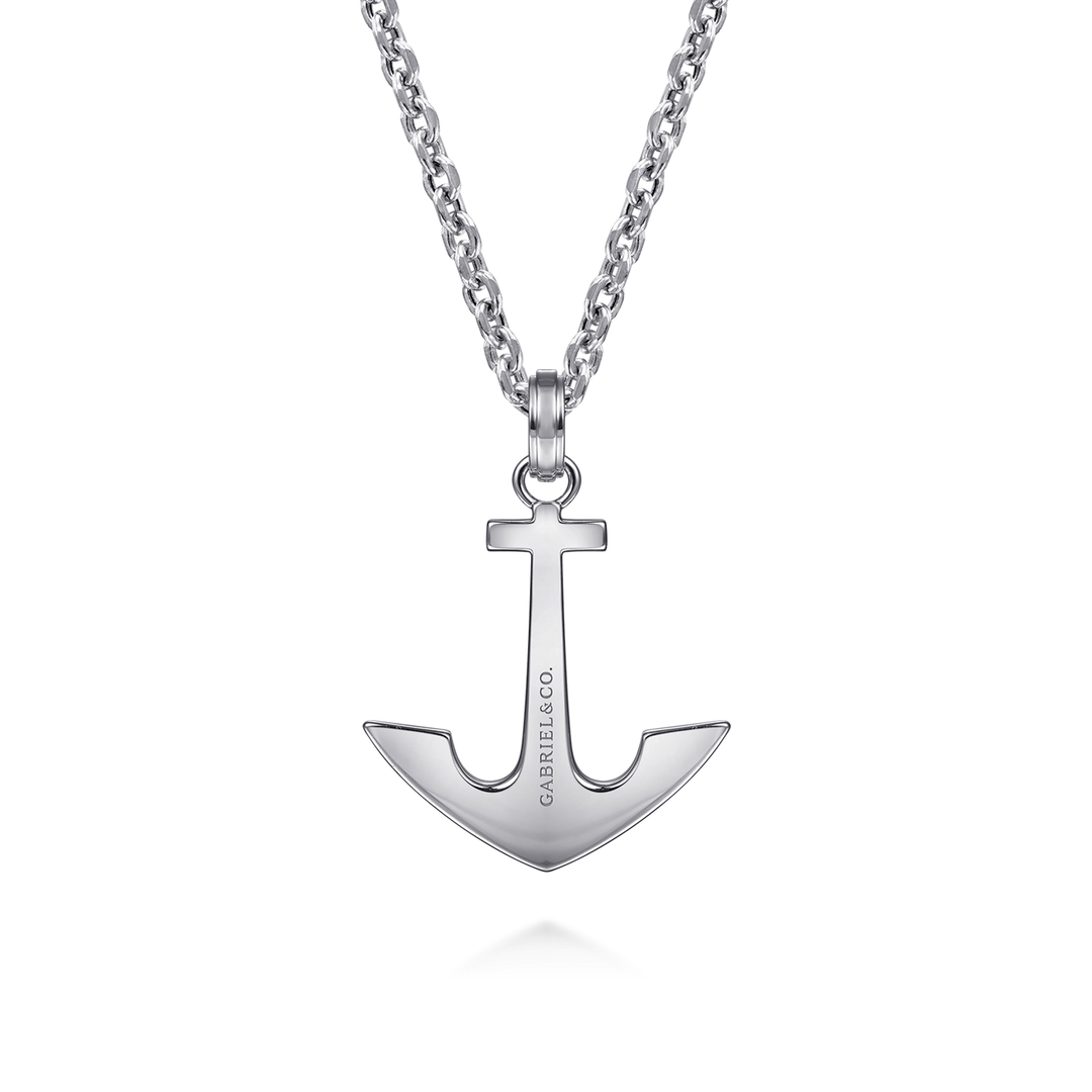 Silver Anchor Pendant Necklace
