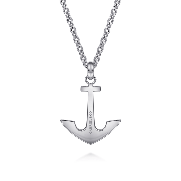 Silver Anchor Pendant Necklace