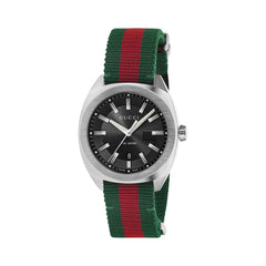 YA142305|GUCCI |GG2570 |LG Black Dial, Steel Case ; Nylon GRG Strap