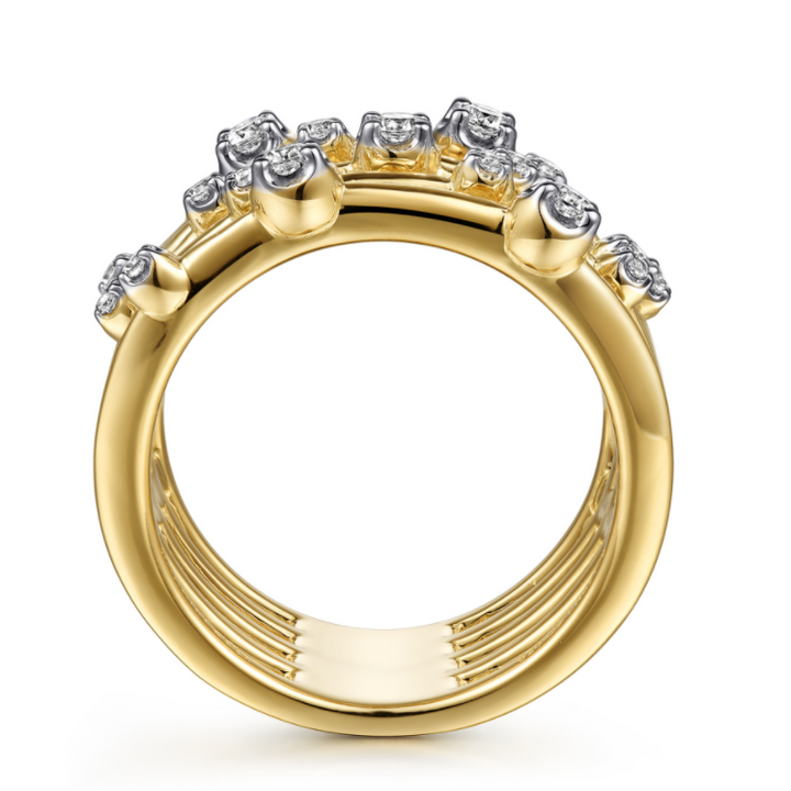 Diamond Five Row Ring