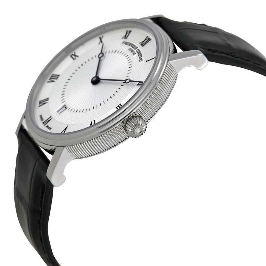 Slimline Classic Black Leather Strap 39MM Watch