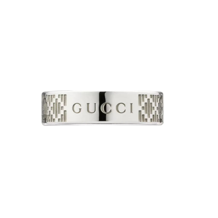 Diamante Pattern Silver 6MM Ring