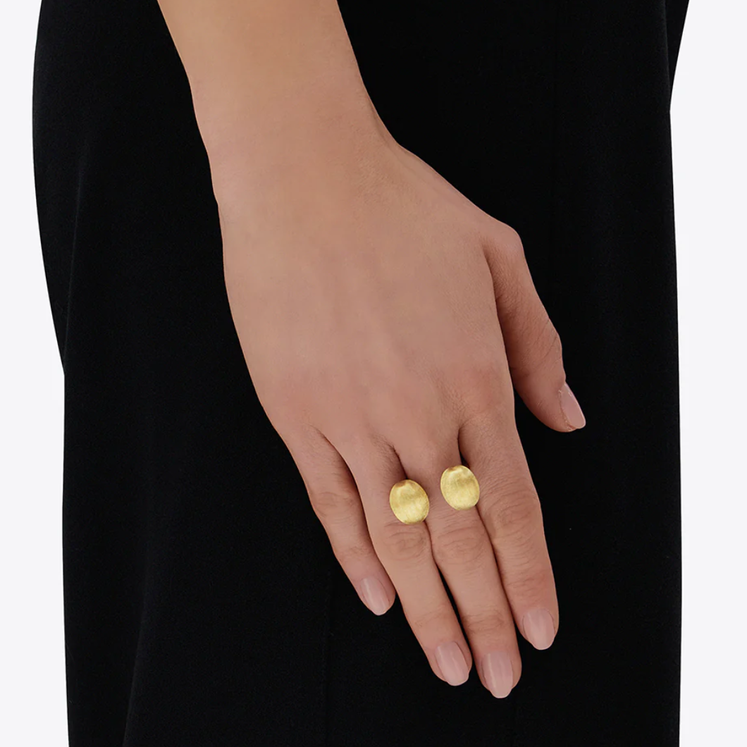 Bubble with Two Gold Boules Ring