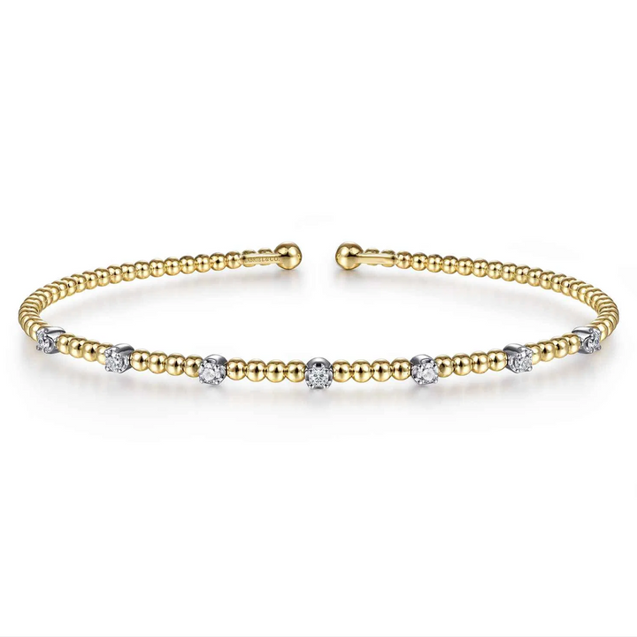Yellow Gold Bujukan Diamond Stations Bangle