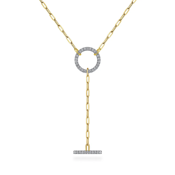 Lariat Paperclip Diamond Necklace