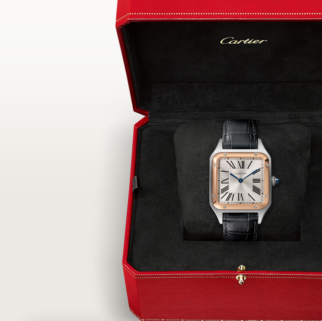 Santos Dumont Steel and Rose Gold Large Model