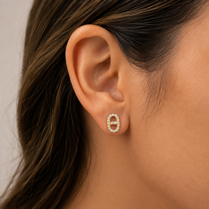 Yellow Gold Diamond Earrings