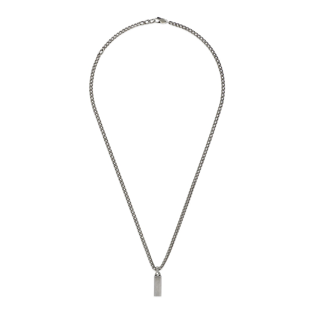 YBB67871400100|GUCCI |TAG |Gourmette Silver Necklace with turquoise enamel tag