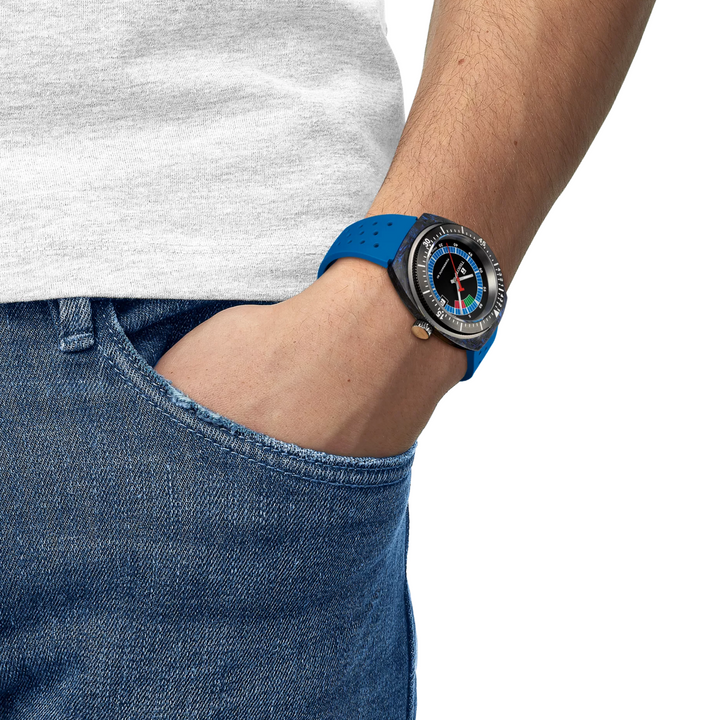 Sideral Powermatic 80 Blue Rubber Strap 41MM Watch