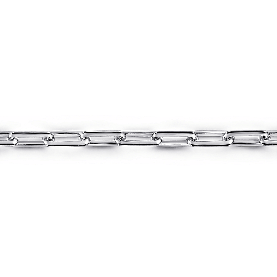 Silver Men's Solid Chain Bracelet