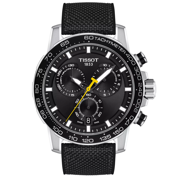 Supersport Chronograph Black Dial and Strap 45.5MM Watch