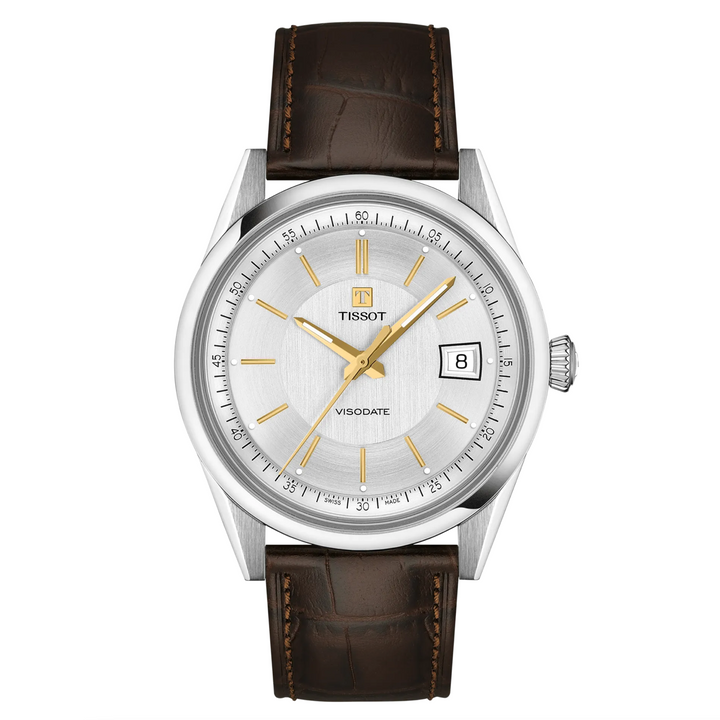 Visodate Brown Leather Strap 39MM Watch