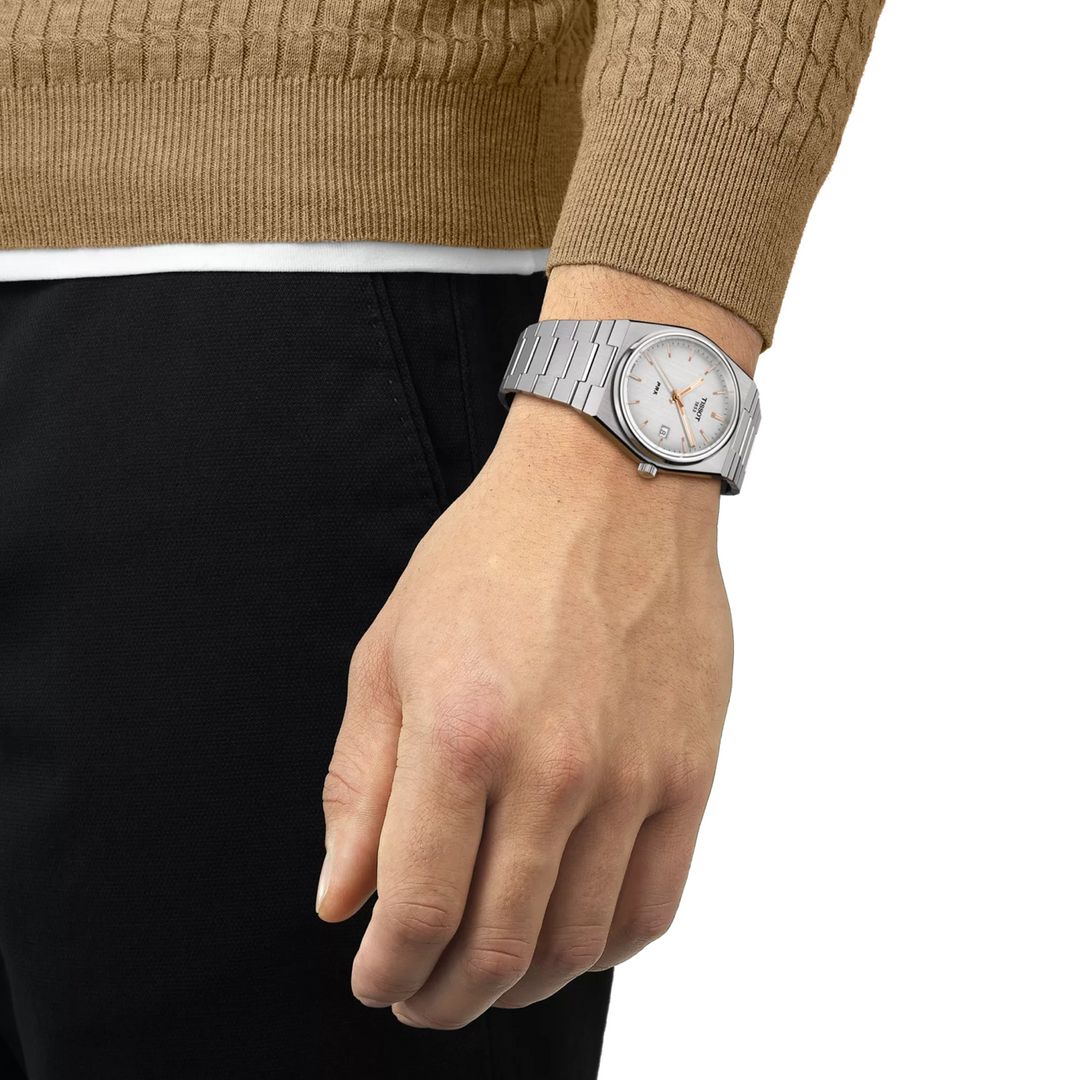 PRX 40250 Rose Accents with Silver Dial 40MM Watch