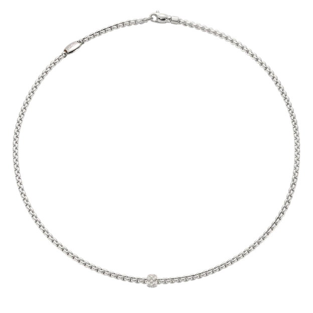 Eka White Gold and Diamond Rondel Choker Necklace
