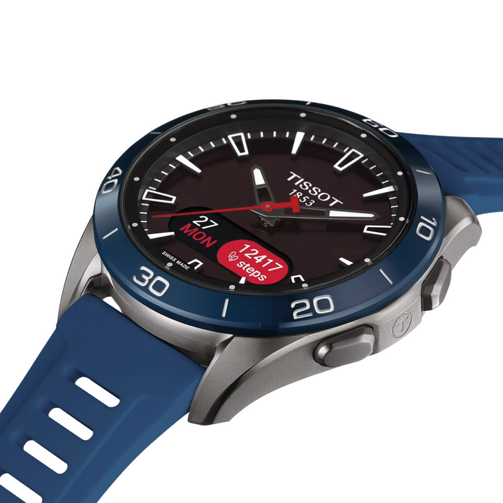 T-Touch Connect Sport Titanium Blue Ceramic Bezel 44MM Watch