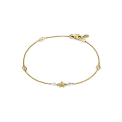 YBA679117001017|GUCCI |INTERLOCKING G |18K Yellow Gold Bracelet GG & Star, with 2 Diamonds