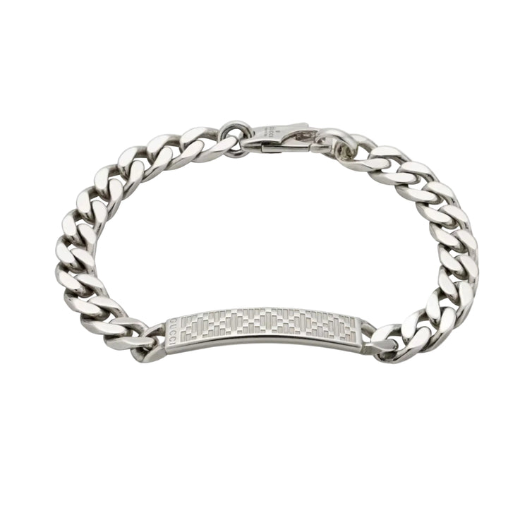 Diamante Pattern Silver Bracelet